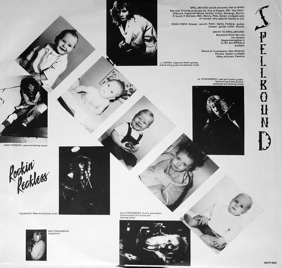 A collage of baby photos of the Spellbound band members 