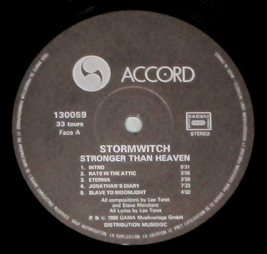 "Stronger Than Heaven" Record Label Details: Gama Music Verlag, MusiDisc, Accord 130059 