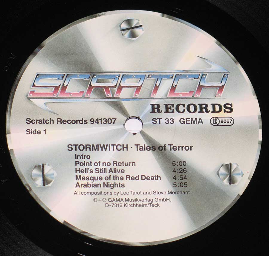 "Tales of Terror by Stormwitch" Record Label Details: Scratch Records 941307   