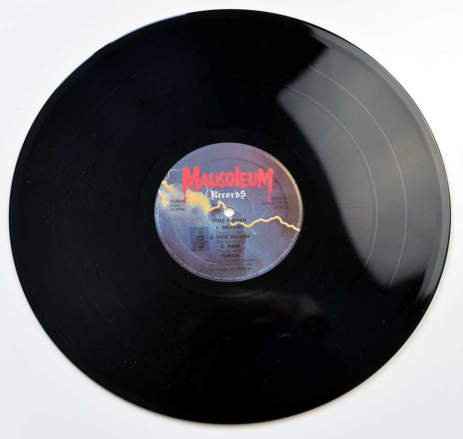 Photo of "TORCH Fire Raiser" 12" LP Record with MAUSOLEUM Label - Side One: