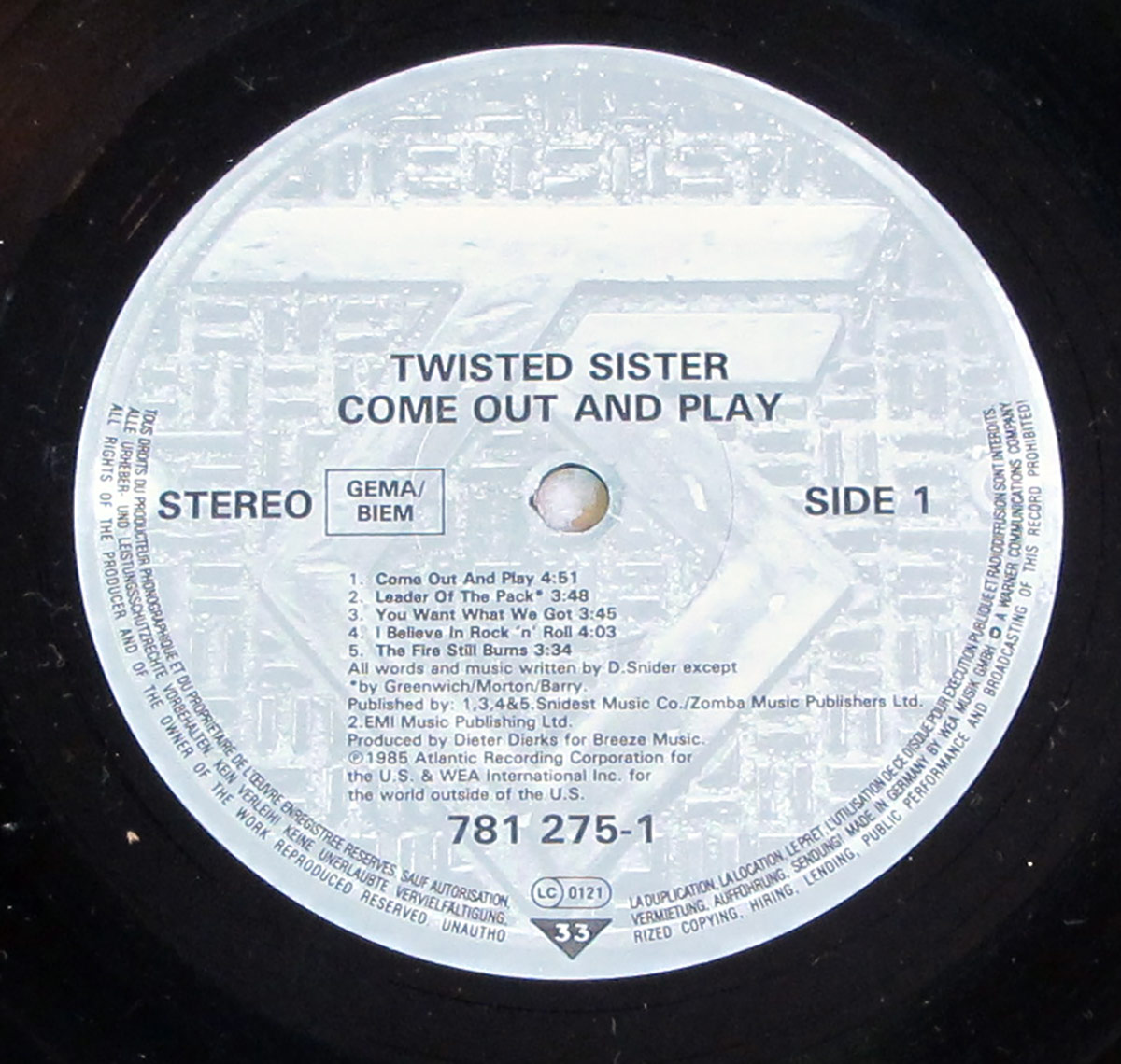 High Resolution Photos of twisted sister come out play gimmick pop-up 