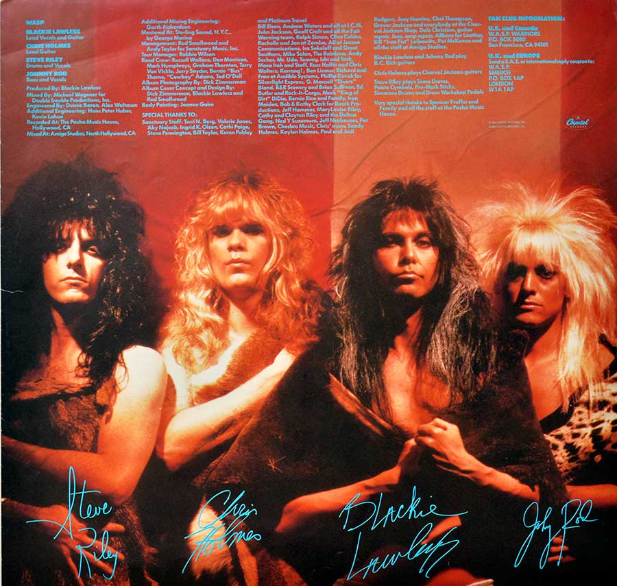 W.A.S.P - Inside the Electric Circus France Release 12" Vinyl LP Album 
 custom inner sleeve