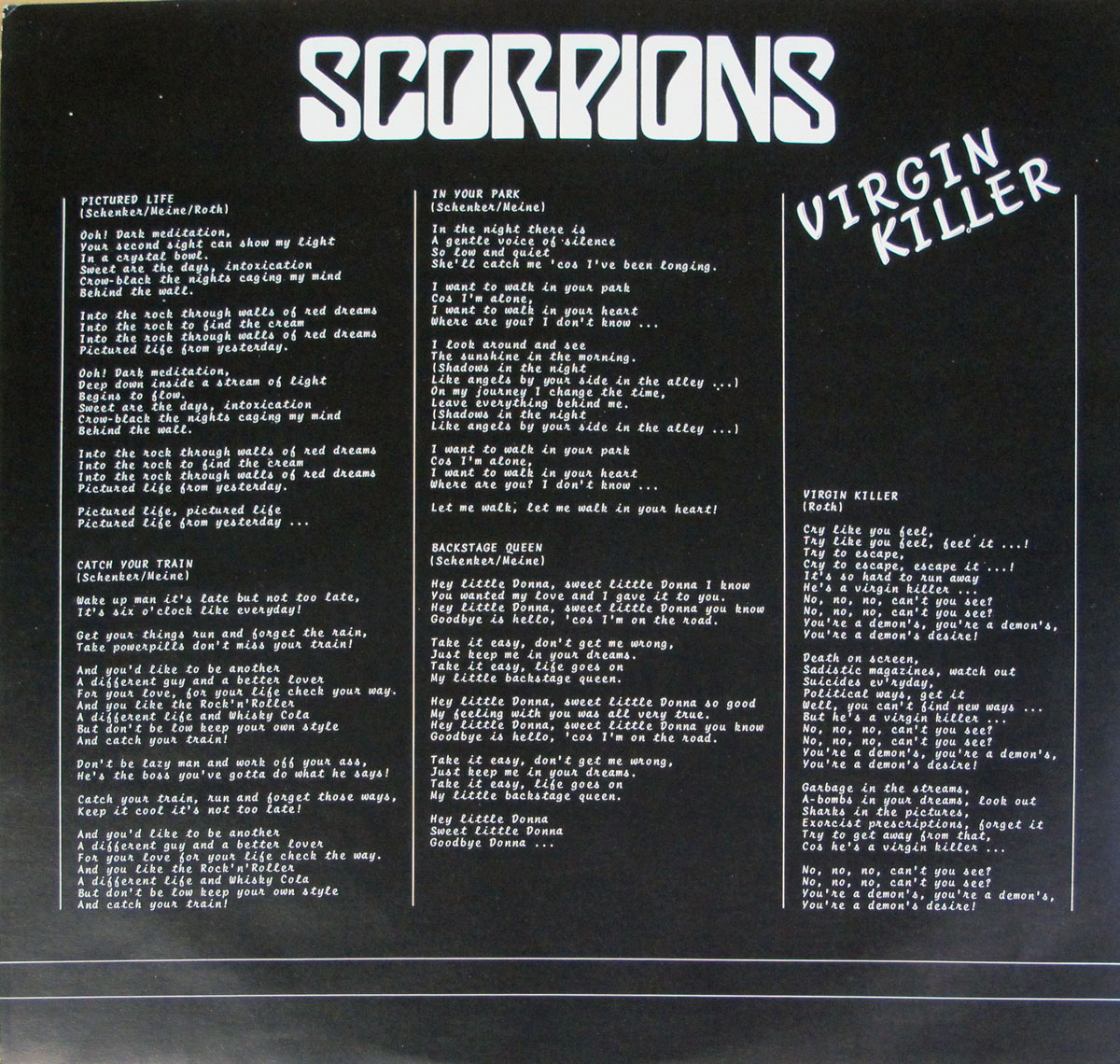 High Resolution Photo Scorpions - Virgin Killer 