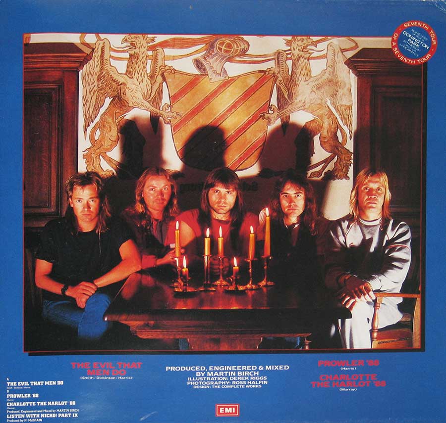 Photo Two of the original custom inner sleeve  IRON MAIDEN - Can I Play With Madness First Ten Years Double LP LTD ED 12" Vinyl LP Album 