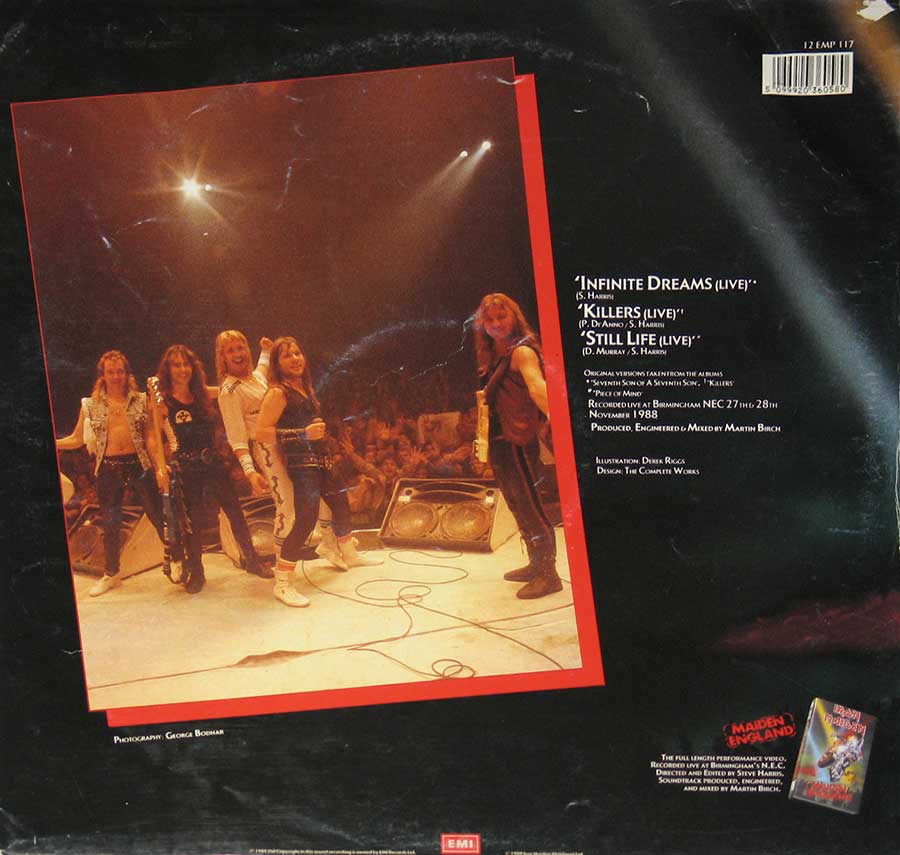 Photo of album back cover IRON MAIDEN Infinite Dreams Autographed Disc Poster Bag