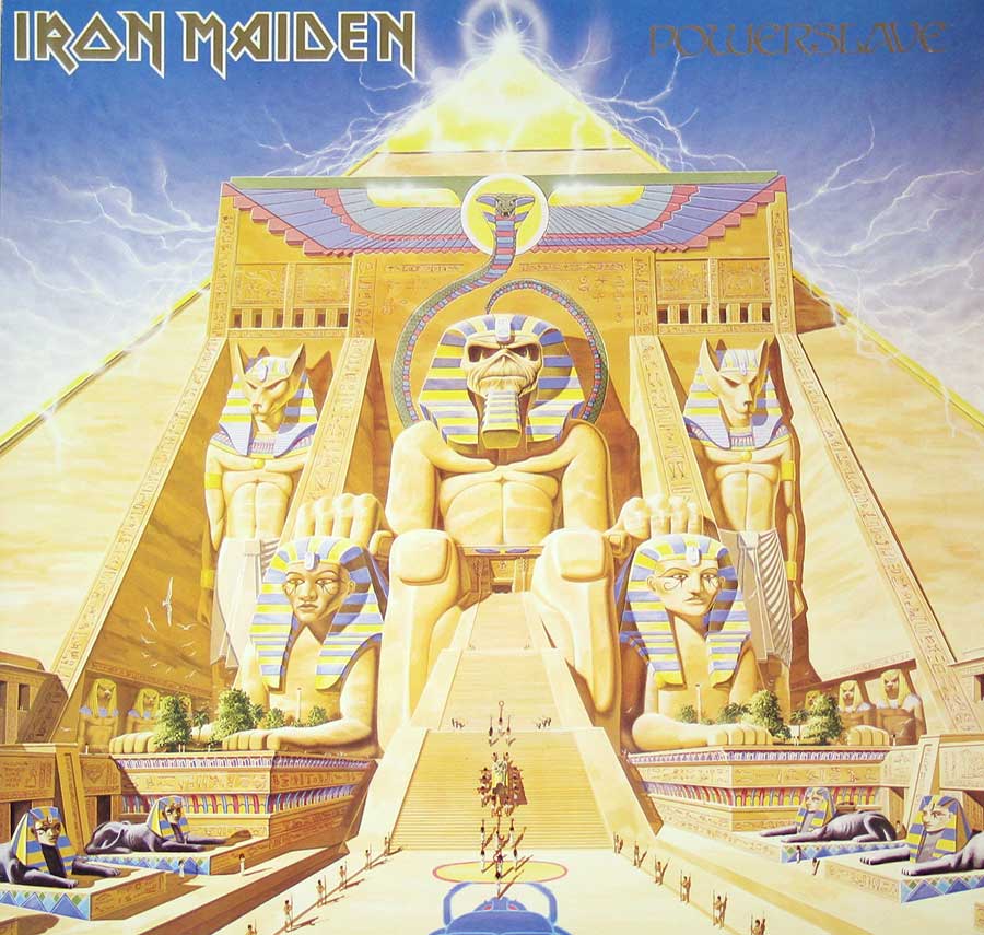 IRON MAIDEN - Powerslave England Release Incl Lyrics Sleeve  12" Vinyl LP Album
 front cover https://vinyl-records.nl