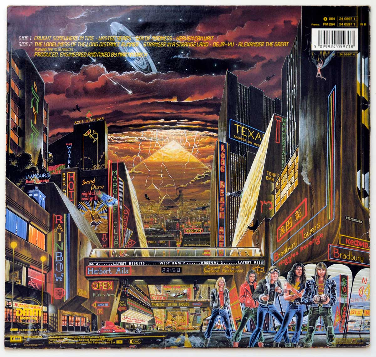 Photo of album back cover IRON MAIDEN Somewhere in Time  