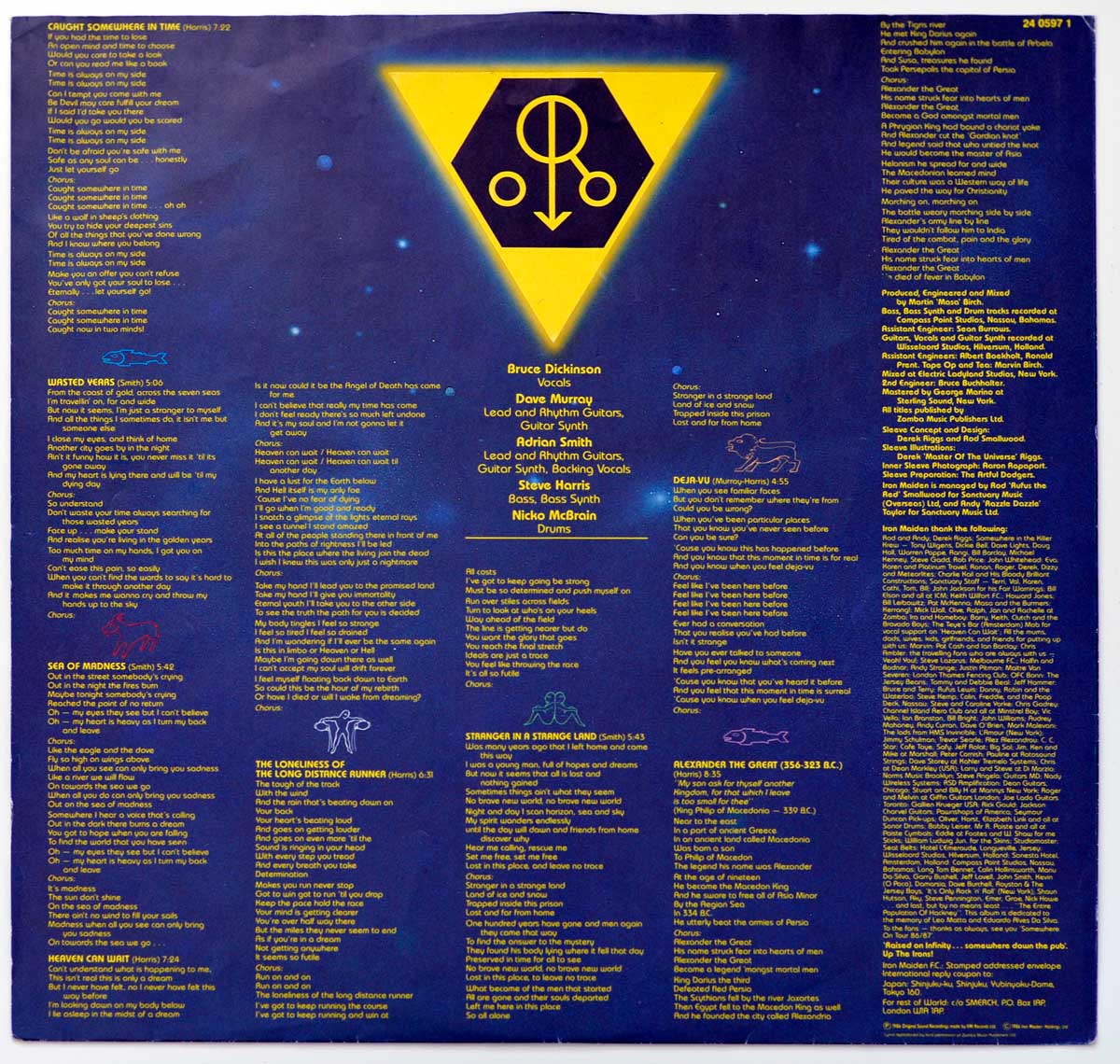 Photo of album back cover IRON MAIDEN Somewhere in Time  