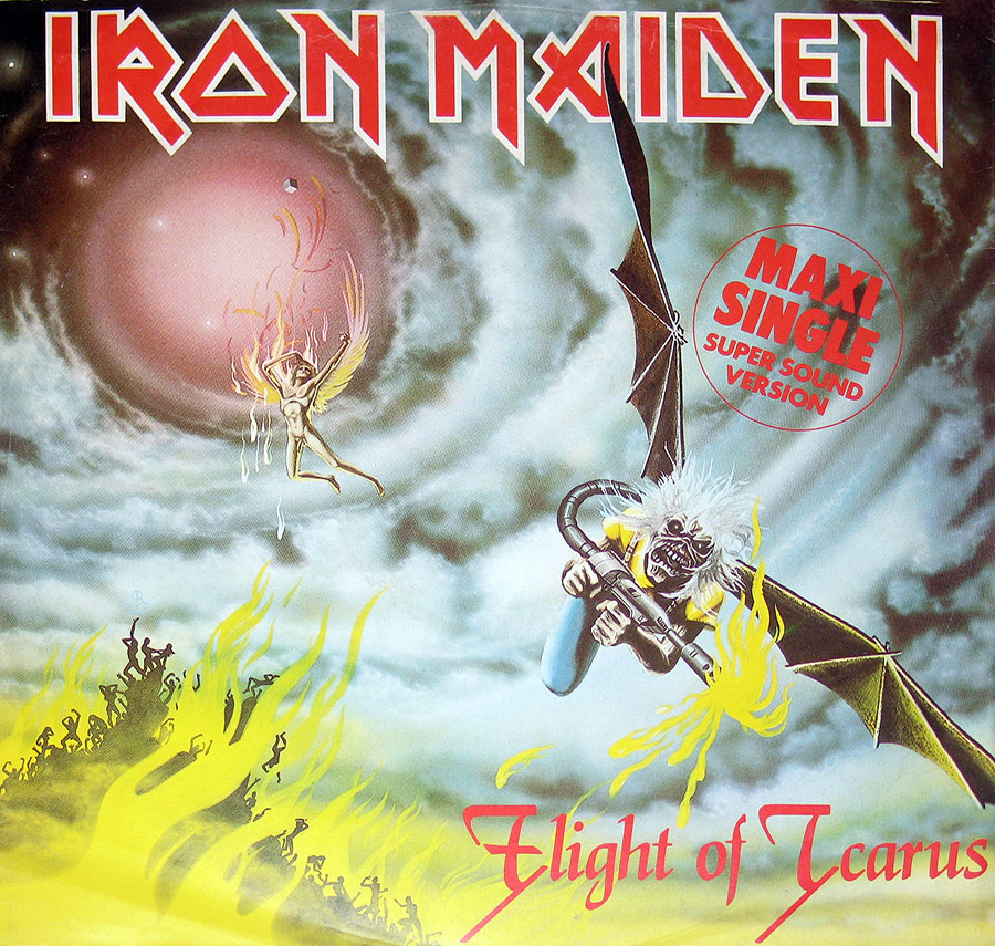 IRON MAIDEN - Flight of Icarus 12" Maxi Single
 front cover https://vinyl-records.nl