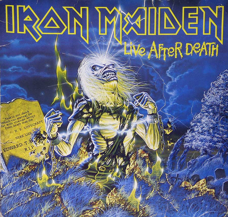 IRON MAIDEN - Live After Death France release 12" 2LP Vinyl Album front cover https://vinyl-records.nl