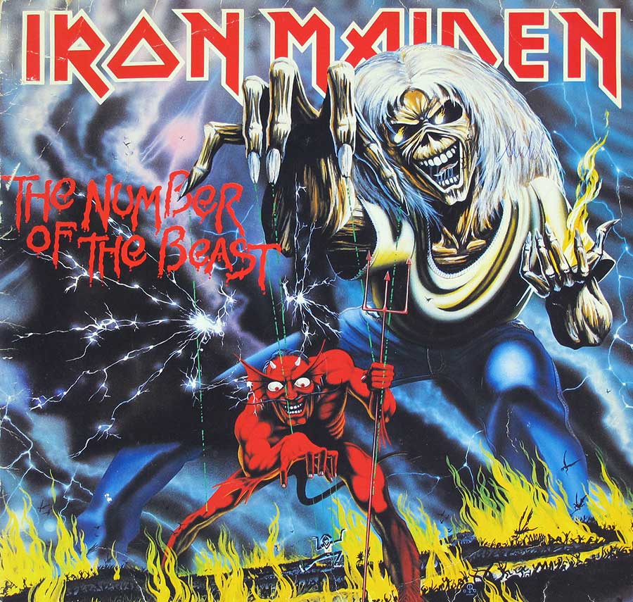IRON MAIDEN - Number Of The Beast France 12" LP VINYL Album front cover https://vinyl-records.nl