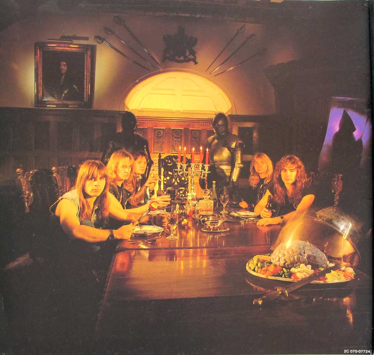 Photo of album back cover IRON MAIDEN - Piece Of Mind France Gatefold Album Cover 