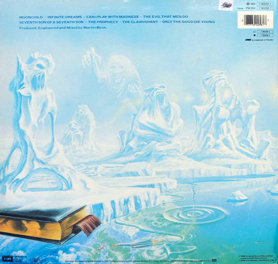 IRON MAIDEN - Seventh Son of the Seventh Son France Release 12" Vinyl LP Album back cover
