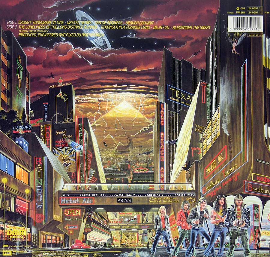 IRON MAiDEN - Somewhere In Time France 12" Vinyl LP Album album back cover
