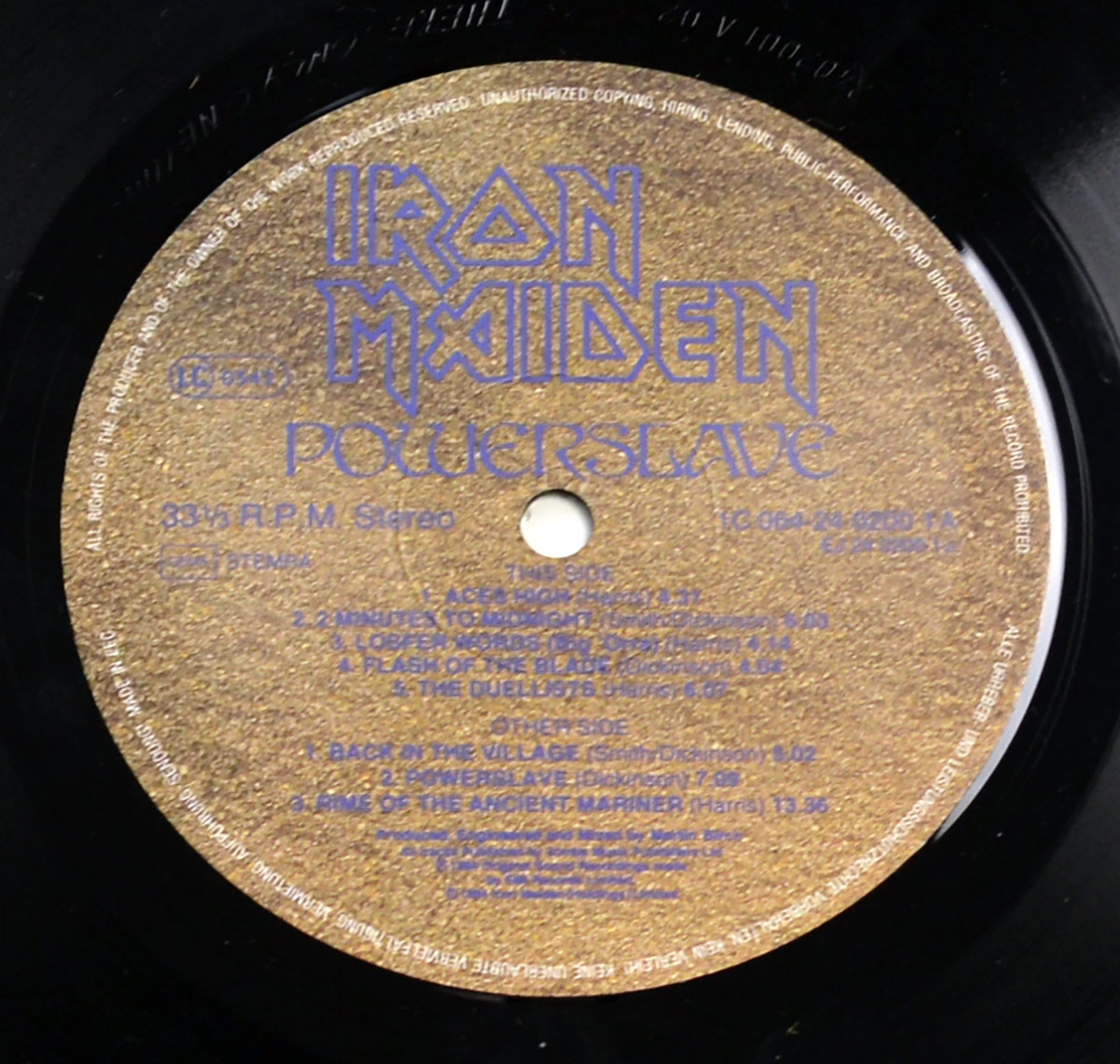 Photo of "IRON MAIDEN - Powerslave OIS EU DE" 12" LP Record - Side Two: