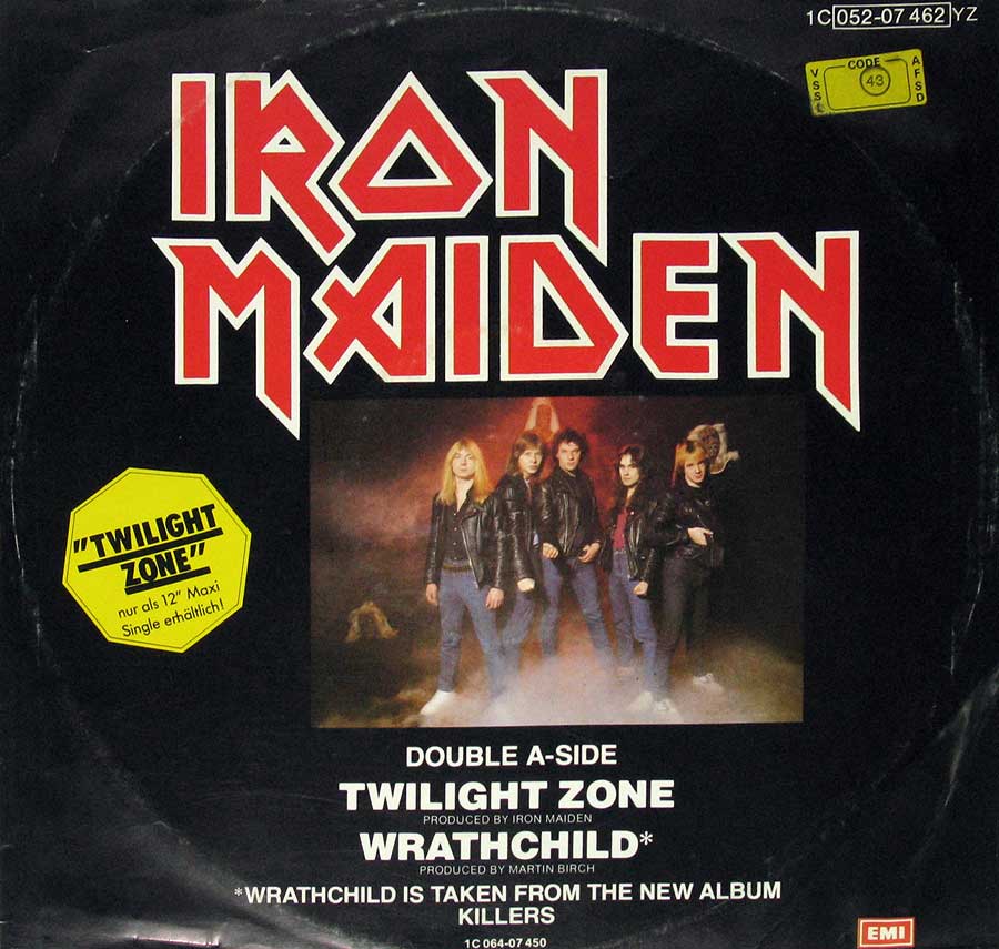 Photo of album back cover IRON MAIDEN - Twilight Zone / Wrathchild 12" Maxi-Single