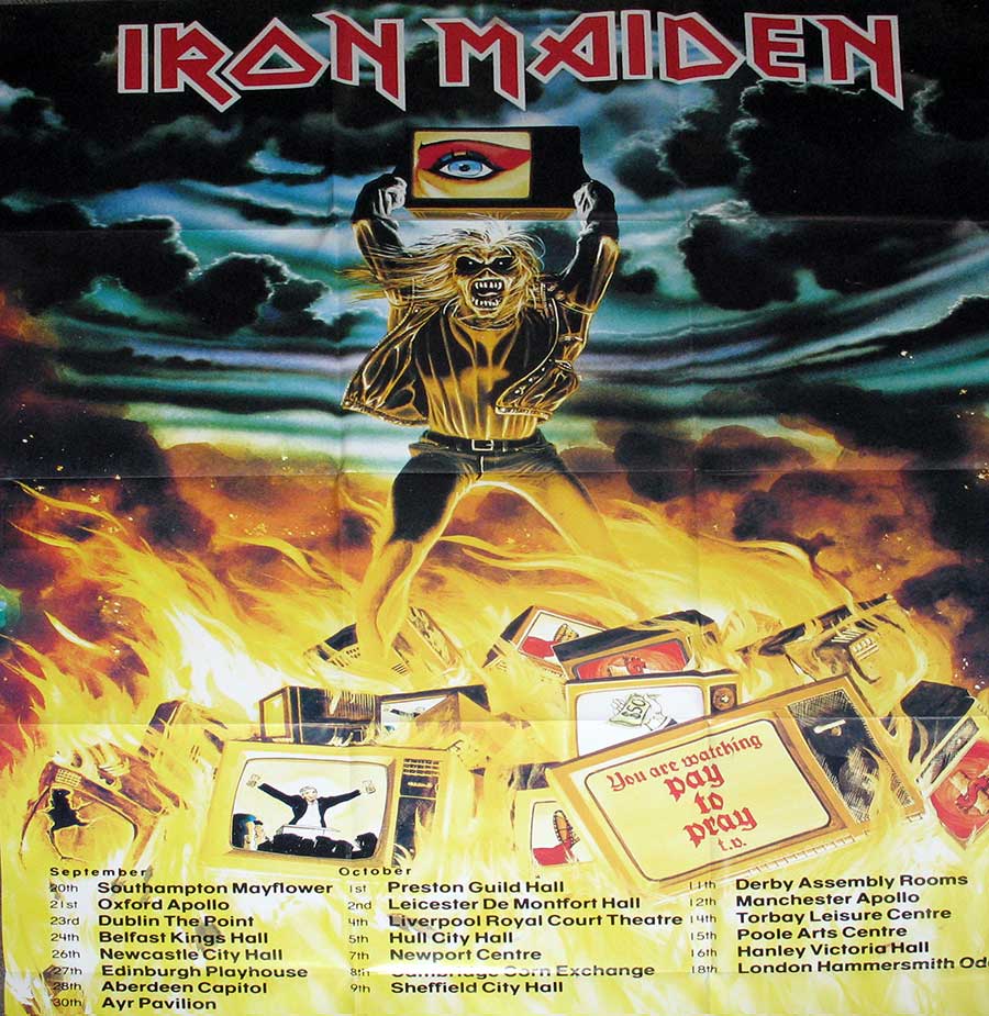 Photo of the poster included with IRON MAIDEN - Holy Smoke 12" MAXI SINGLE Vinyl 
