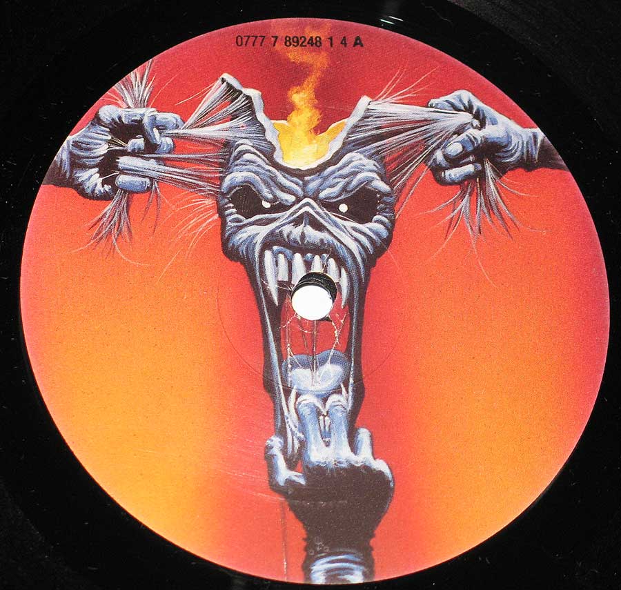 Close up of Side One IRON MAIDEN - A Real Dead One 