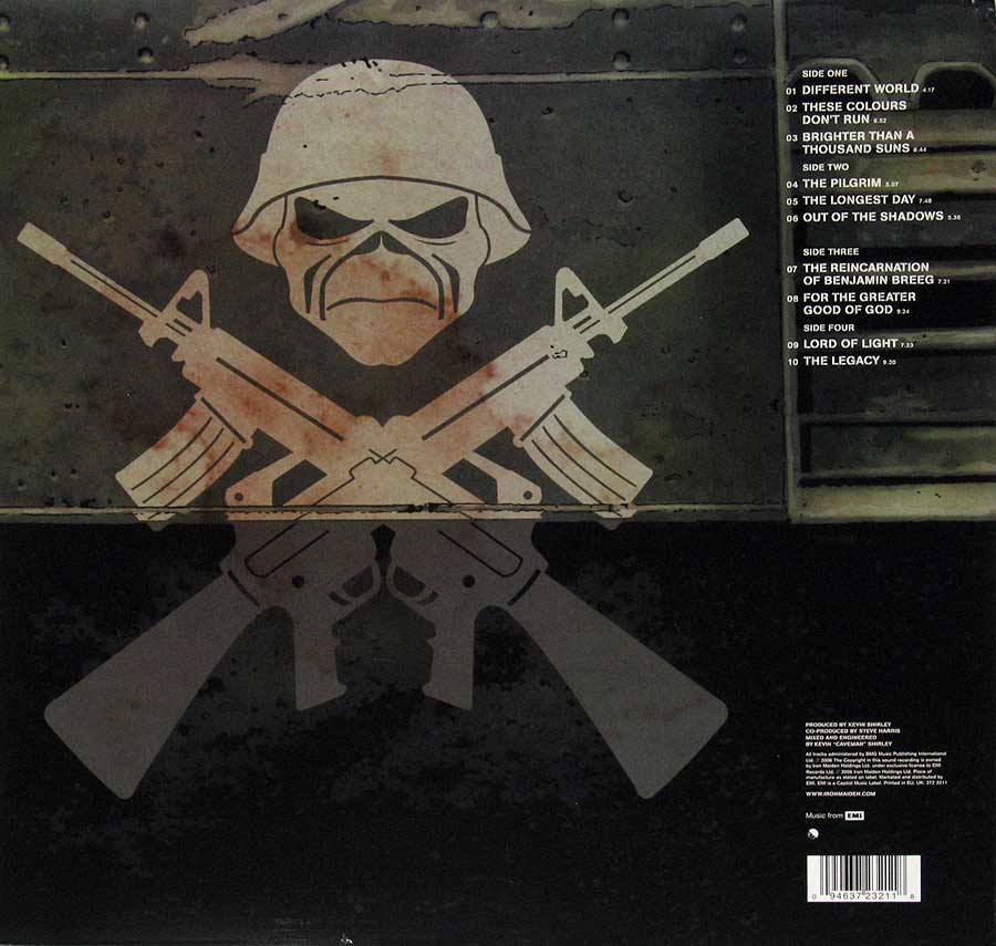 IRON MAIDEN - A Matter Of Life And Death 2LP PICTURE DISC back cover