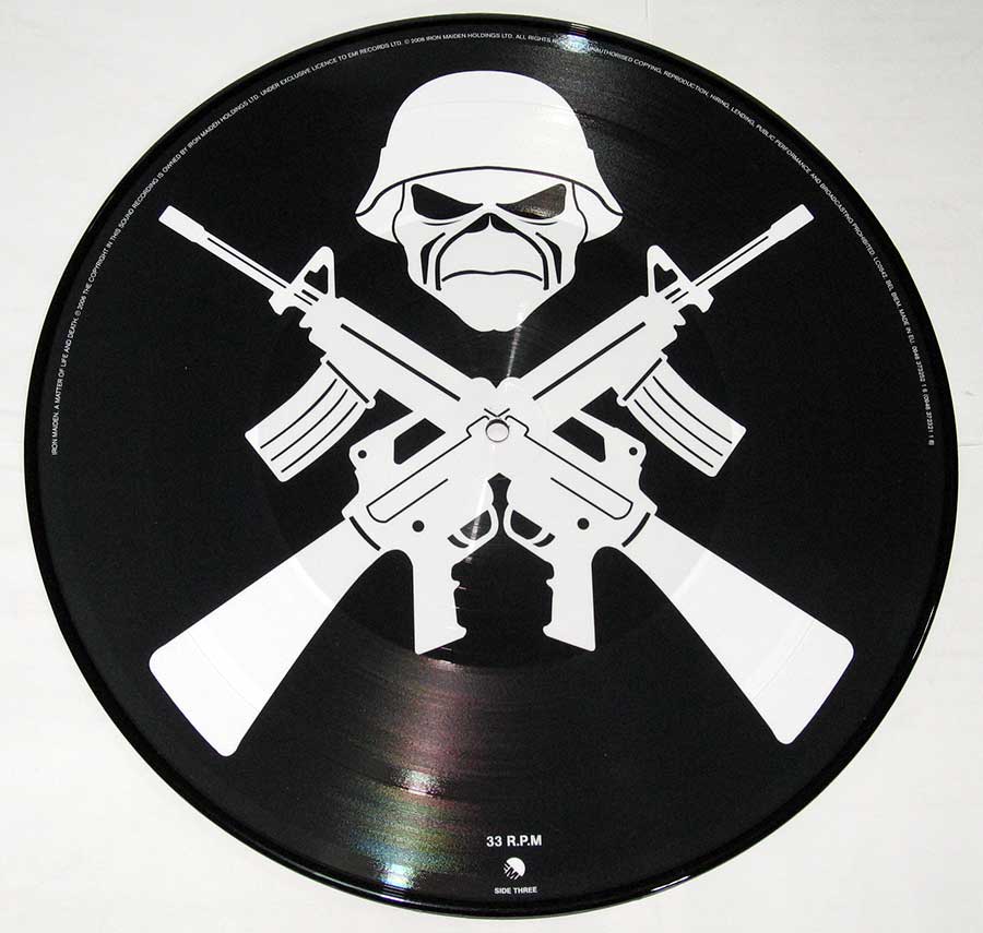 IRON MAIDEN - A Matter Of Life And Death 2LP PICTURE DISC enlarged record label