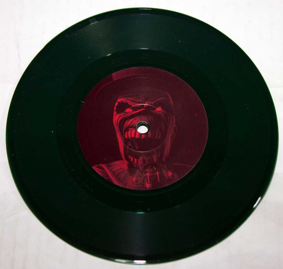 Photo of Side One of IRON MAIDEN - Wildest Dreams / Pass the Jam Green Vinyl 7" Single  