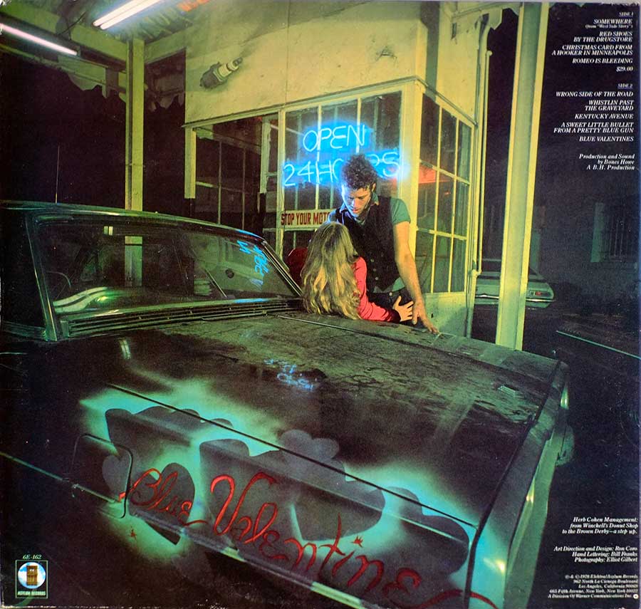 TOM WAITS - Blue Valentine Gatefold Cover 12" LP Vinyl Album
 back cover