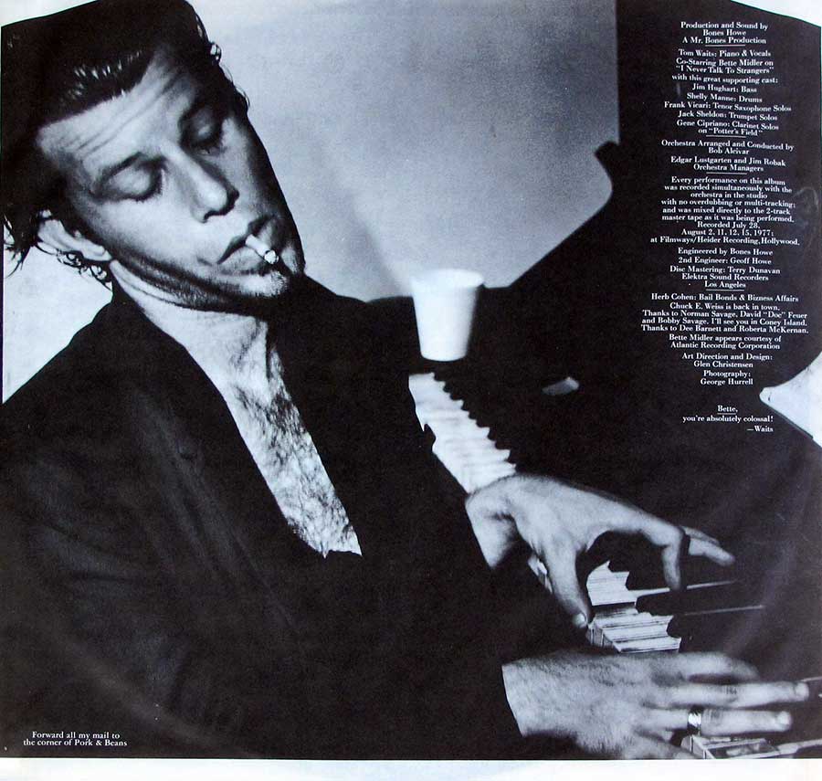 TOM WAITS - Foreign Affairs Asylum Records 12" LP Vinyl Album
 custom inner sleeve