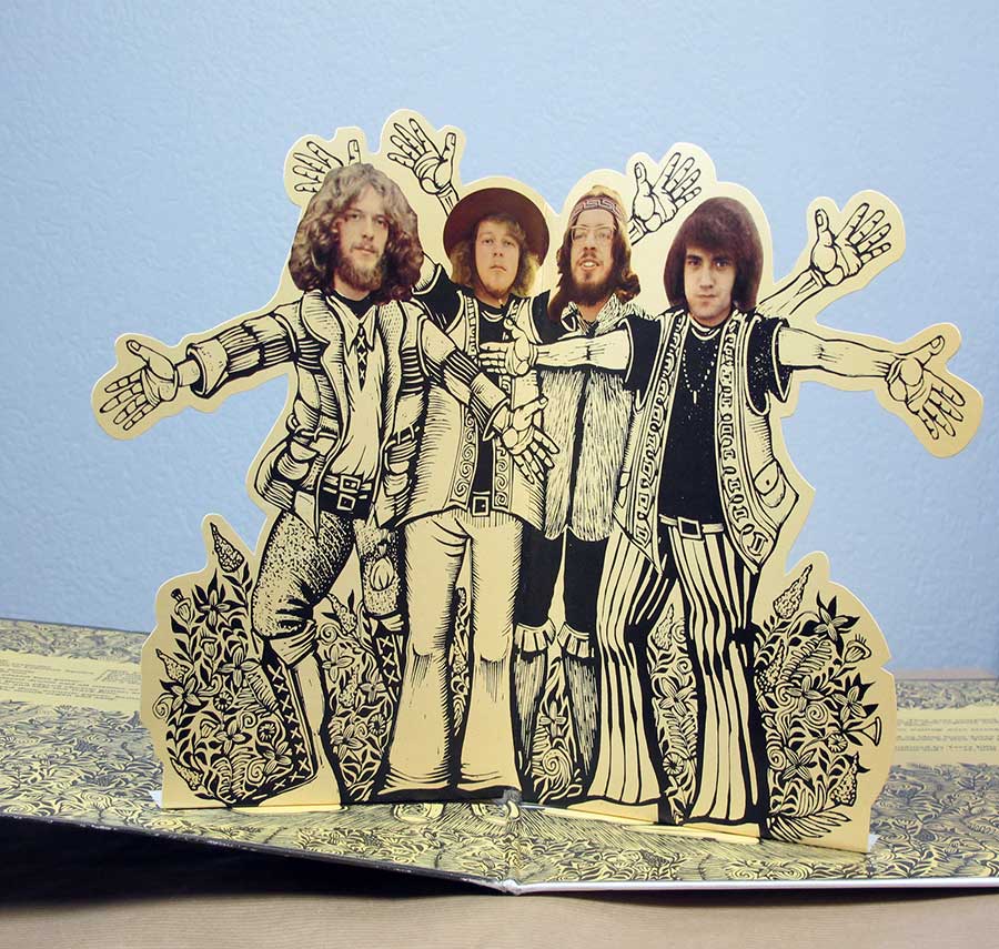 Photo of the left page inside cover JETHRO TULL - Stand Up Pop-Up Gimmick Gatefold England Green Chrysalis Label 12" Vinyl LP ALbum 