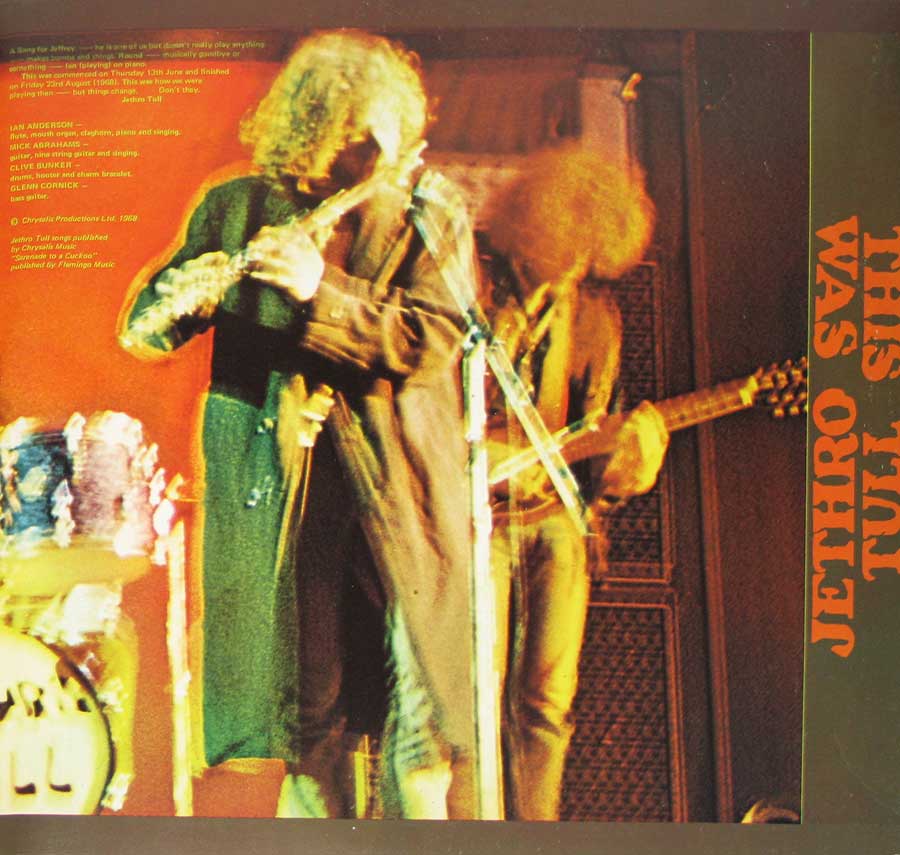 Photo of the right page inside cover JETHRO TULL - This Was German Release Pink Island Gatefold 12" Vinyl LP Album 