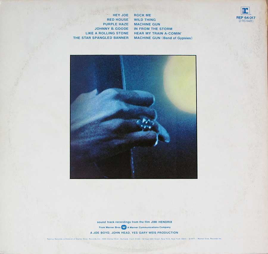 Photo of album back cover JIMI HENDRIX - Sound Track Recordings From The Film