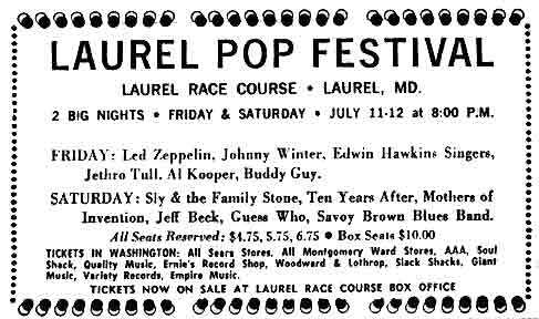 Photo of Advertisement for Laurel Pop Festival 
