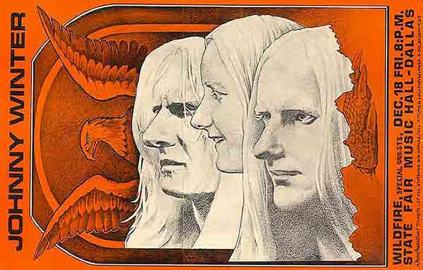 Photo of 18 December 1970 Johnny Winter At Wildfire State Faire, Dallas 