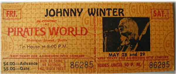 Photo of  Johnny Winter with  TIN HOUSE  as opening act  