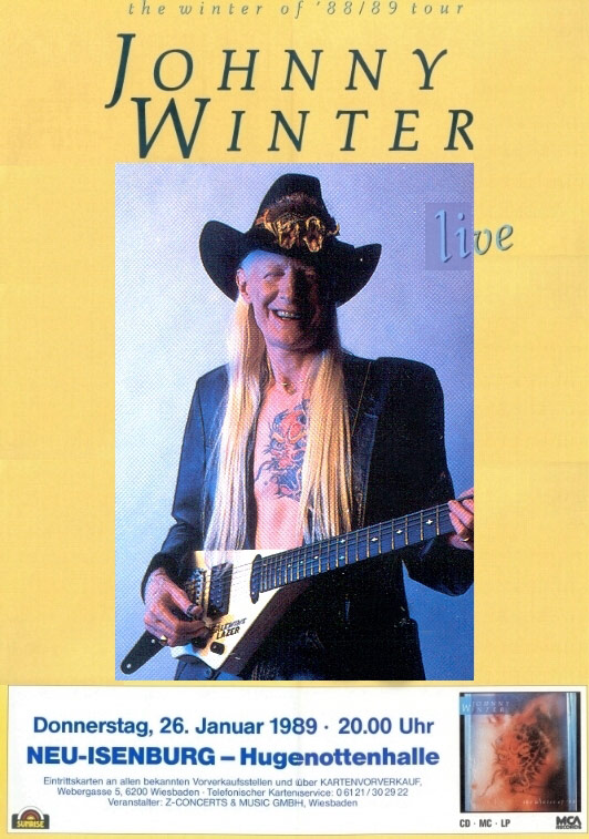 Photo of Poster of Johnny Winter Live Hugenottenhalle Neu-Isenburg 