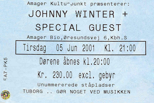 Photo of entrance ticket 5 June 2001  Amager Bio, Copenhagen, Denmark  