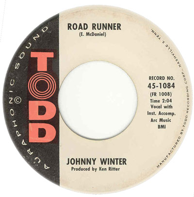 record label of Road Runner by Johnny Winter released by Todd Records