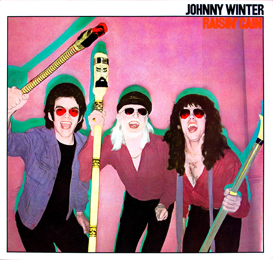 JOHNNY WINTER - Raisin Cain 12" Vinyl LP Album  front cover https://vinyl-records.nl/johnny-winter/biography/index.html