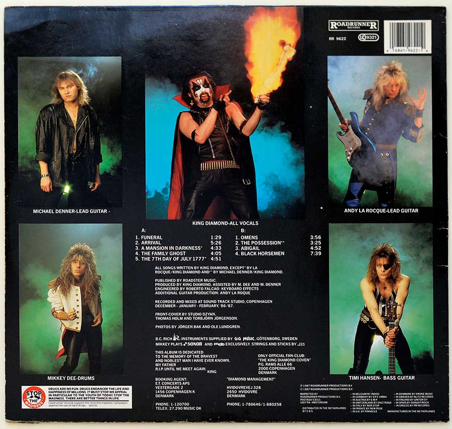 Photo of album back cover KING DIAMOND - Abigail Netherlands RoadrunneR