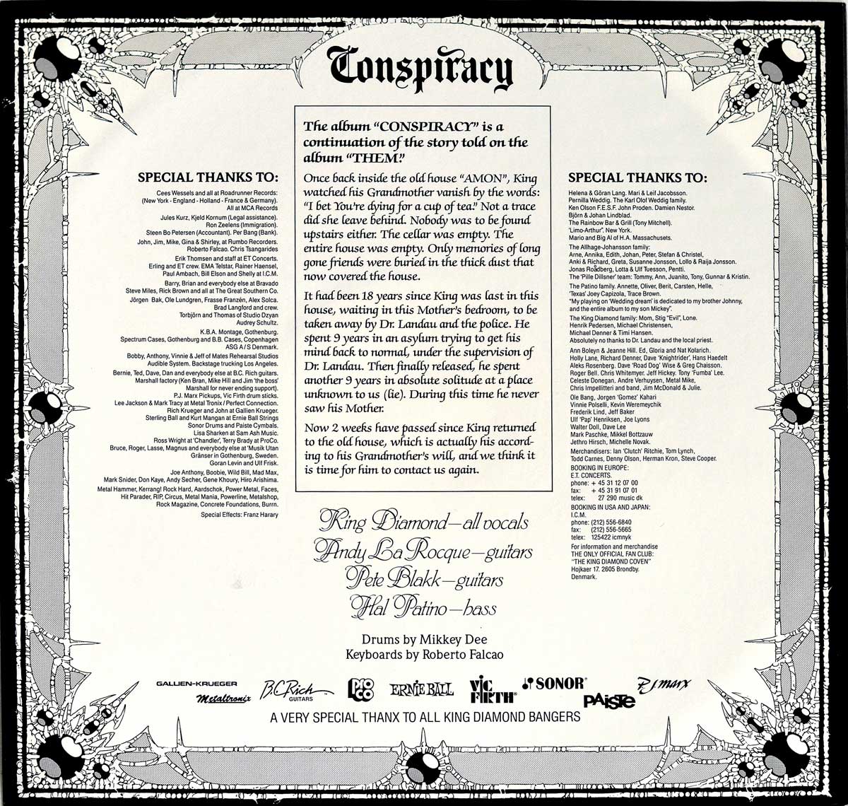 Photo of the inner sleeve KING DIAMOND - Conspiracy 
