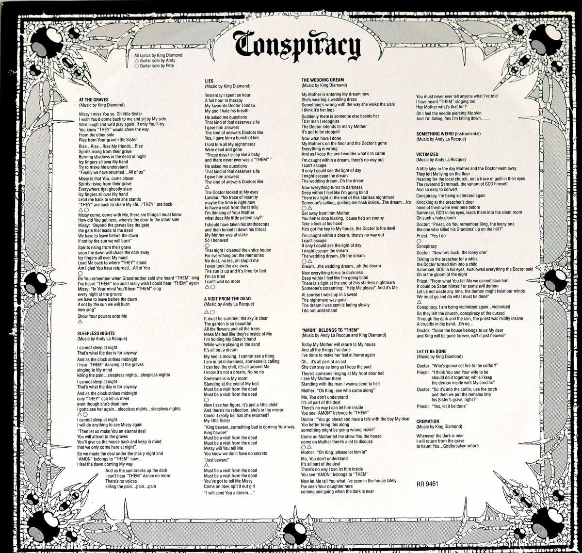 Photo of the inner sleeve KING DIAMOND - Conspiracy 