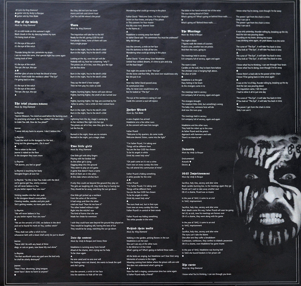 Photo Two of the original custom inner sleeve  KING DIAMOND - The Eye incl OIS