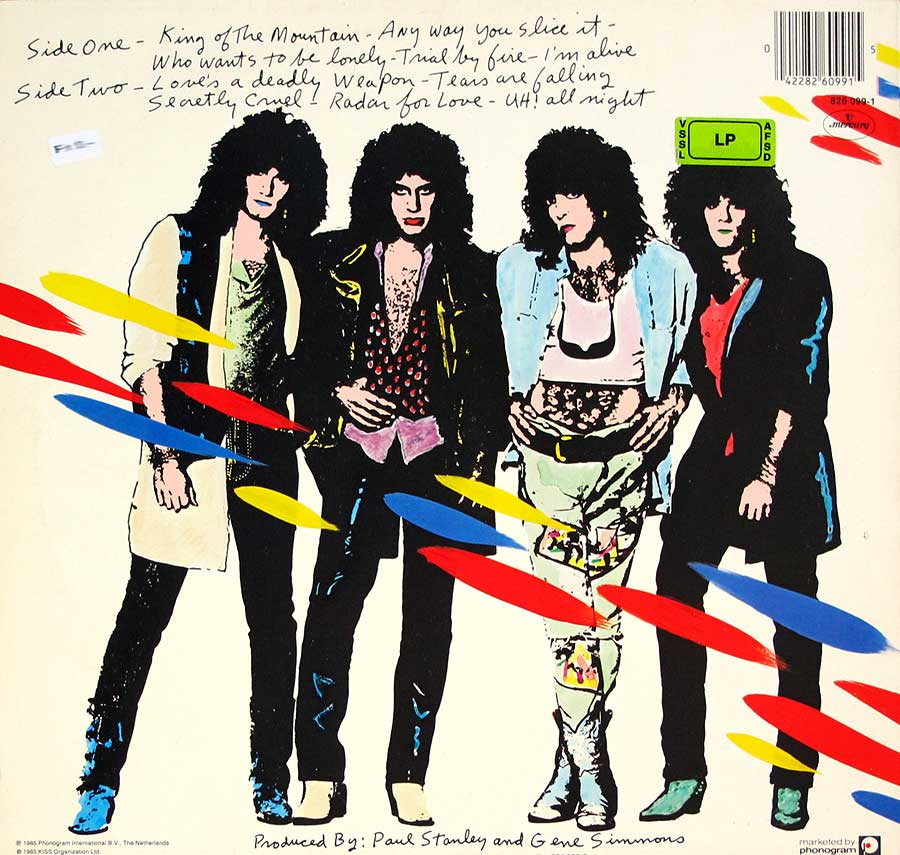 KISS - Asylum Netherlands Release 12" LP Vinyl Album back cover