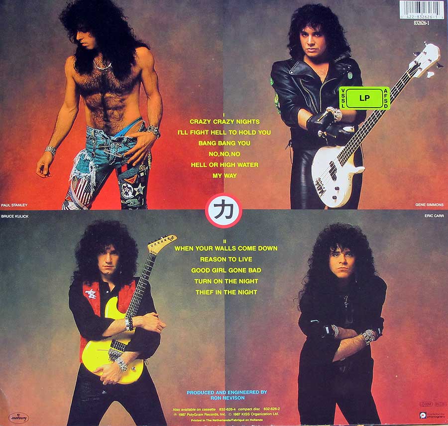 Photo of album back cover KISS - Crazy Nights 12" Vinyl LP Album