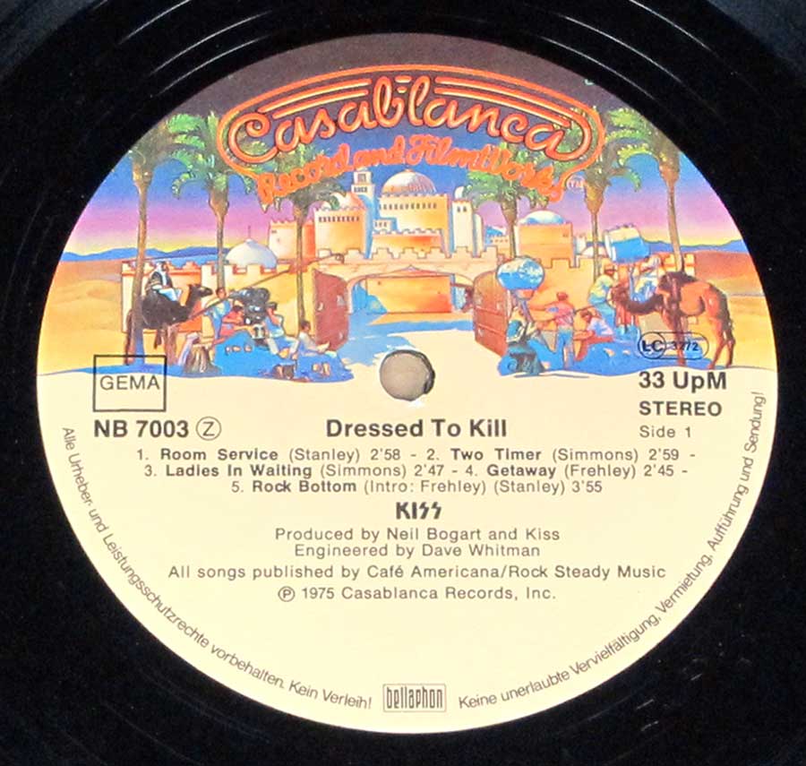 "Dressed to Kill" Record Label Details: Bellaphon / Casablanca NB 7003 