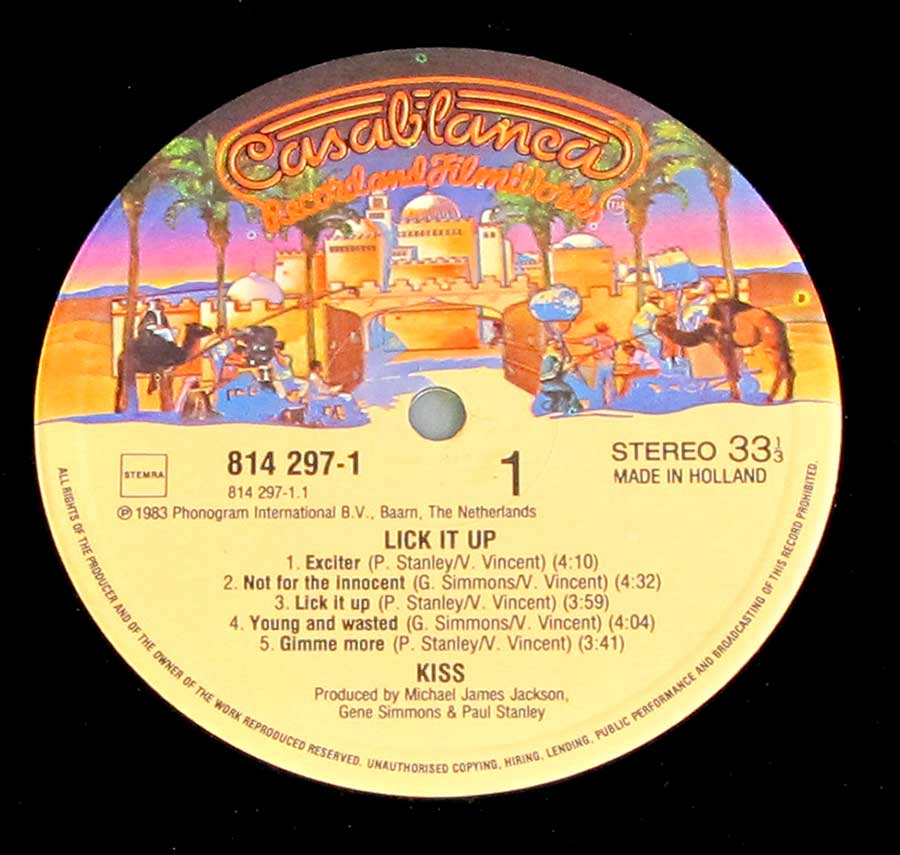 "Lick it up by Kiss" Record Label Details: Casablanca 814 297 