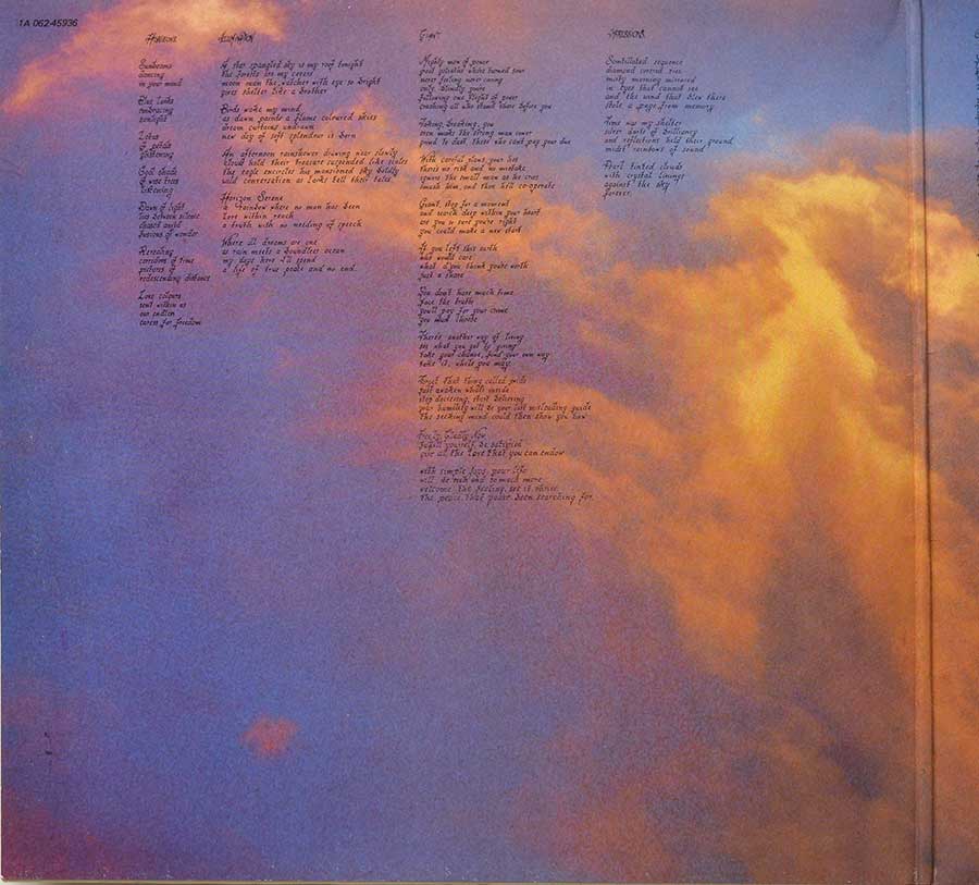 Photo of the left page inside cover ELOY - Colours ( Gatefold, Netherlands ) 