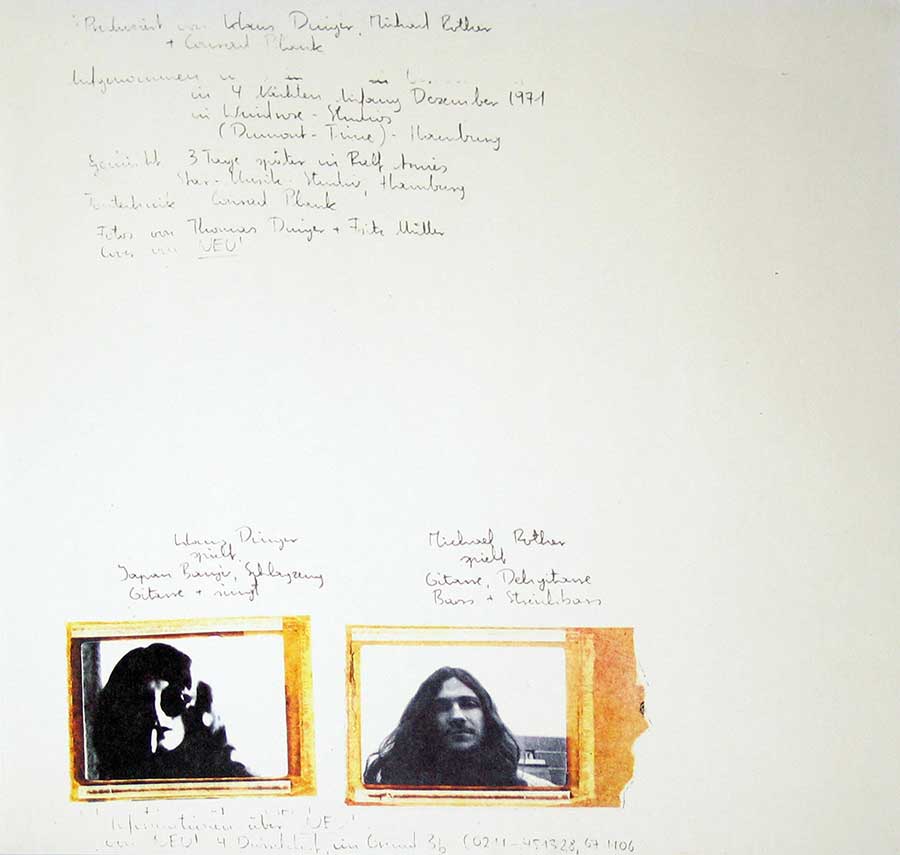 NEU! Gatefold Unofficial Brain Metronome Michael Rother 12" Vinyl LP Album inner gatefold cover