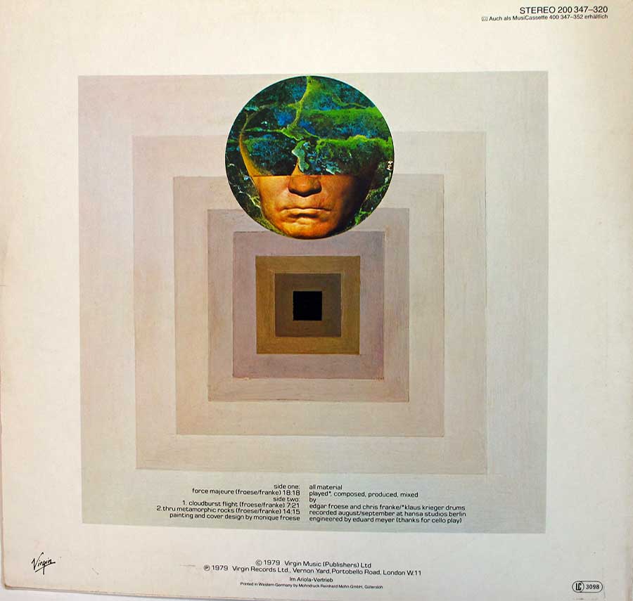 TANGERINE DREAM - Force Majeure German Release 12" Vinyl LP Album album back cover