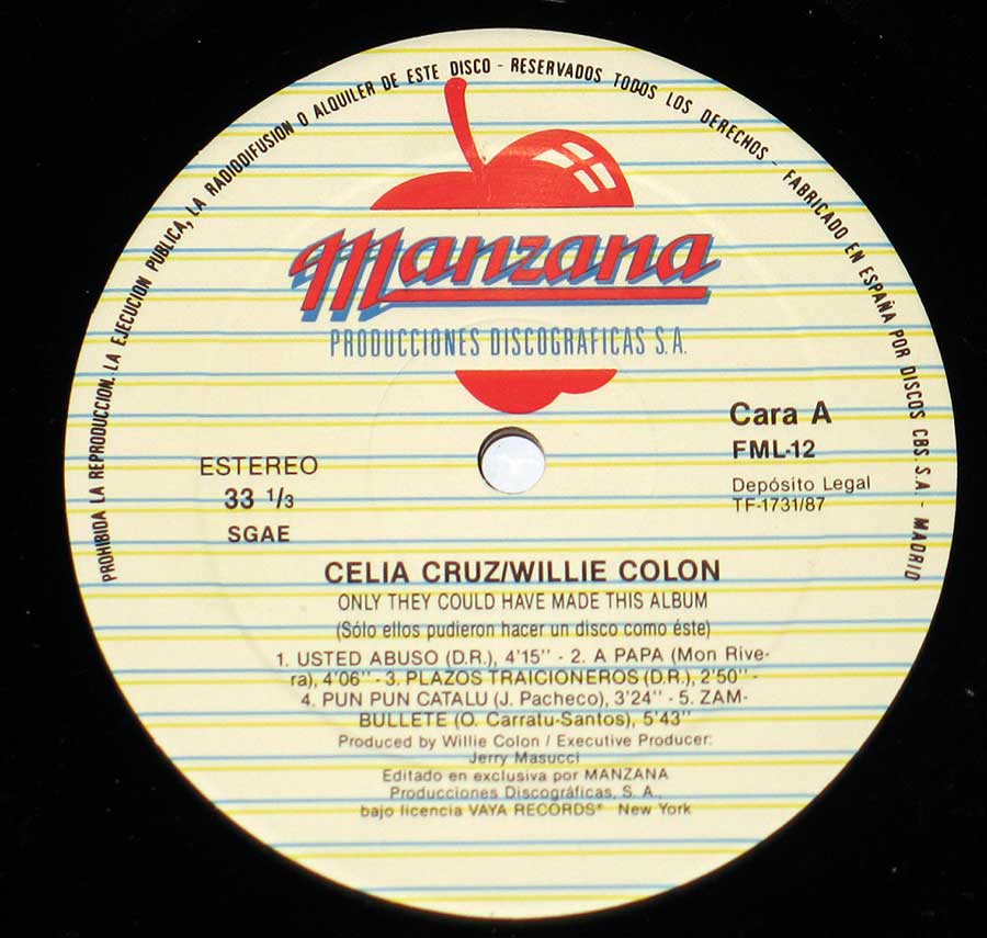 "Only They Could Have Made This Album" Record Label Details: MANZANA Records FML-12, SGAE , Made in Spain 