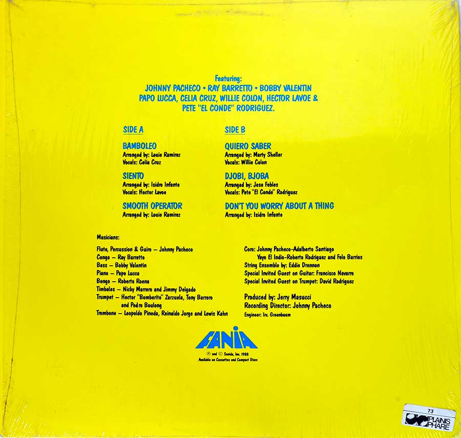 Photo of album back cover FANIA ALL STARS - Bamboleo ( USA Release ) 